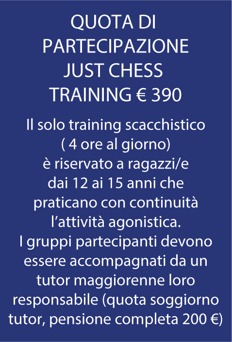 Quota di partecipazione Just Chess Training