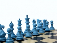 Bold Chess in Sky Blue & Gloss White 004