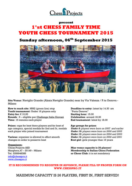 1st CHESS FAMILY TIME YOUTH CHESS TOURNAMENT 2015