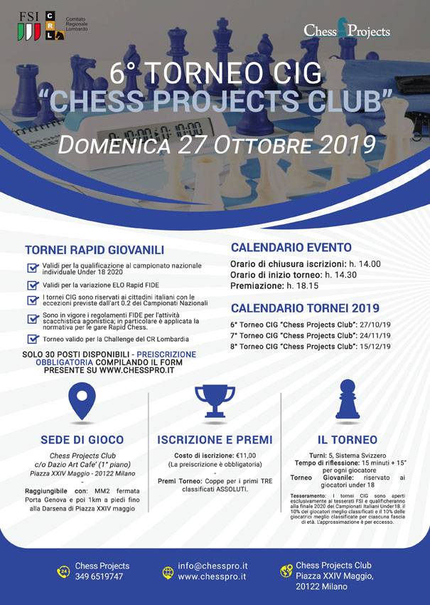 6° TORNEO CIG CHESS PROJECTS CLUB