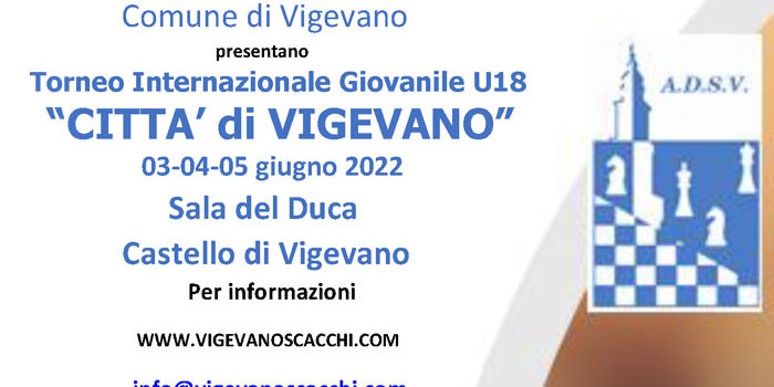 1° Torneo Internazionale Giovanile U18 “CITTA’ di VIGEVANO” - 03-04-05 giugno 2022