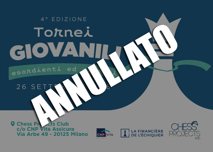 Tornei Giovanili 26/09/26 - ANNULLATI